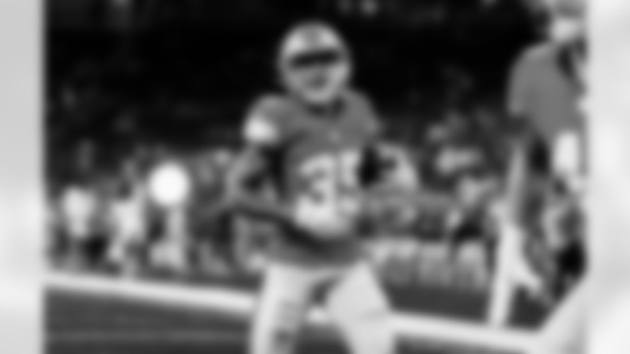 Detroit Lions cornerback Tyson Russell (35) before an NFL football game against the Miami Dolphins, Saturday, August 16 in Detroit. (Jeff Nguyen/Detroit Lions via AP)
