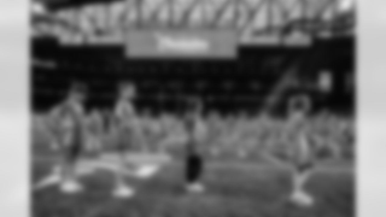 Participants during the junior cheer clinic at Ford Field on Dec. 7, 2025 in Detroit. (Mike Ferdinande/Detroit Lions)