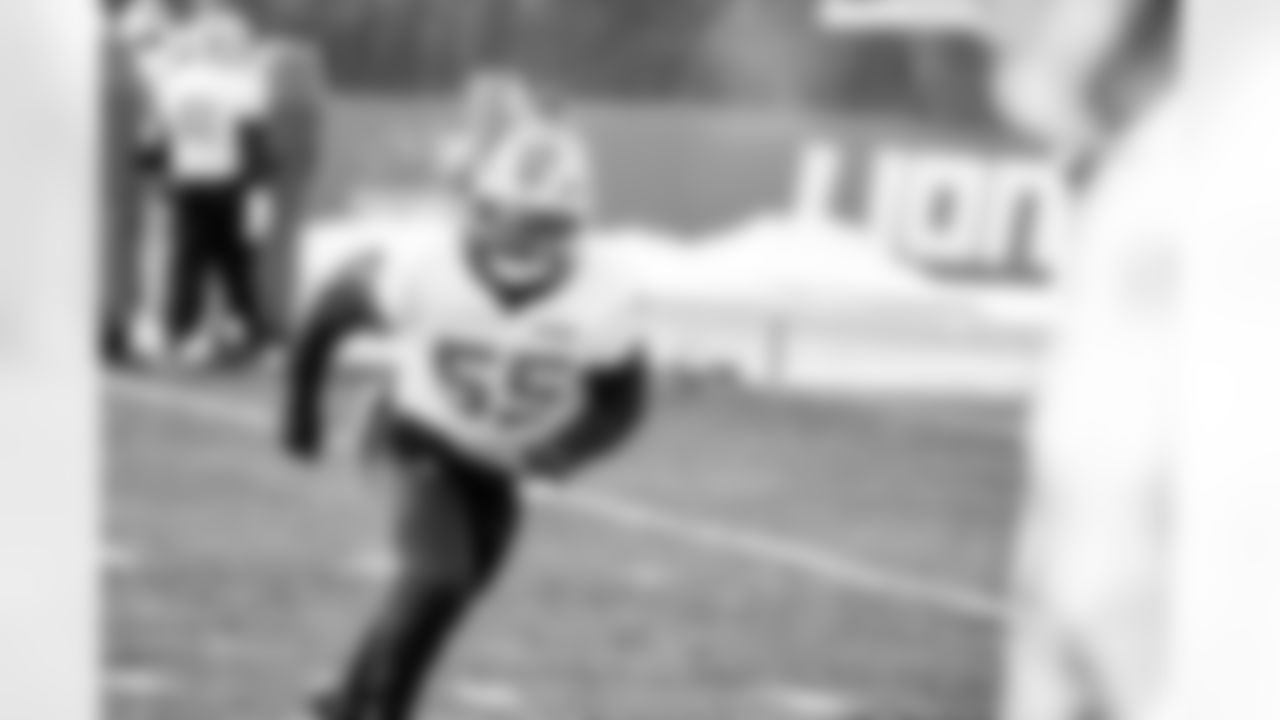 Detroit Lions linebacker Derrick Barnes (55) during practice at the Meijer Performance Center on Jan. 1, 2026 in Allen Park, Mich. (Jeff Nguyen/Detroit Lions)