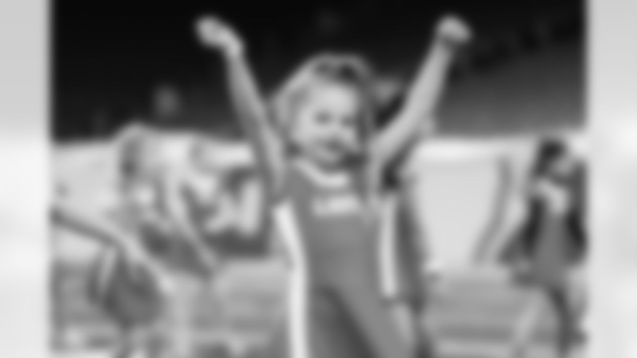 Participants during the junior cheer clinic at Ford Field on Dec. 7, 2025 in Detroit. (Mike Ferdinande/Detroit Lions)