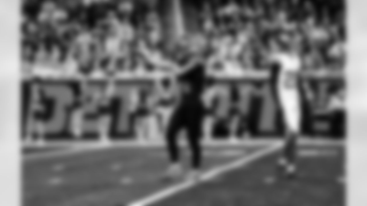 Detroit Lions wide receiver Amon-Ra St. Brown (14) gets a first down during an NFL football game against the New York Giants on Sunday, Nov. 23, 2025 in Detroit. (Jeff Nguyen/Detroit Lions via AP)