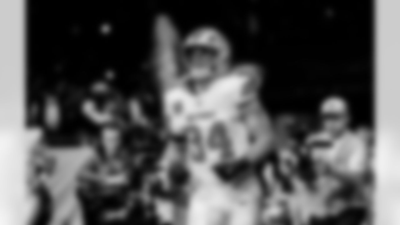 Detroit Lions linebacker Alex Anzalone (34) before an NFL football game against the Dallas Cowboys on Thursday, Dec. 4, 2025 in Detroit. (Jeff Nguyen/Detroit Lions via AP)