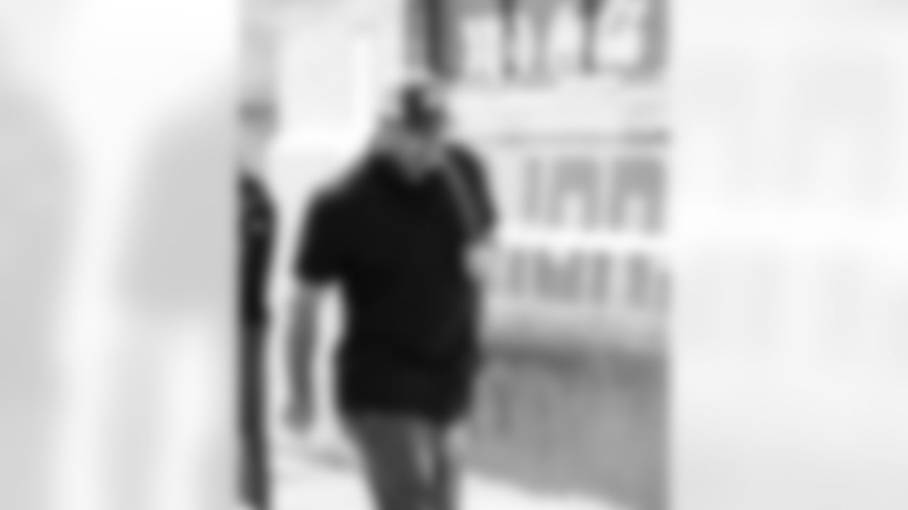 Detroit Lions head coach Dan Campbell arrives before an NFL football game against the Miami Dolphins, Saturday, August 16 in Detroit. (Jeff Nguyen/Detroit Lions via AP)