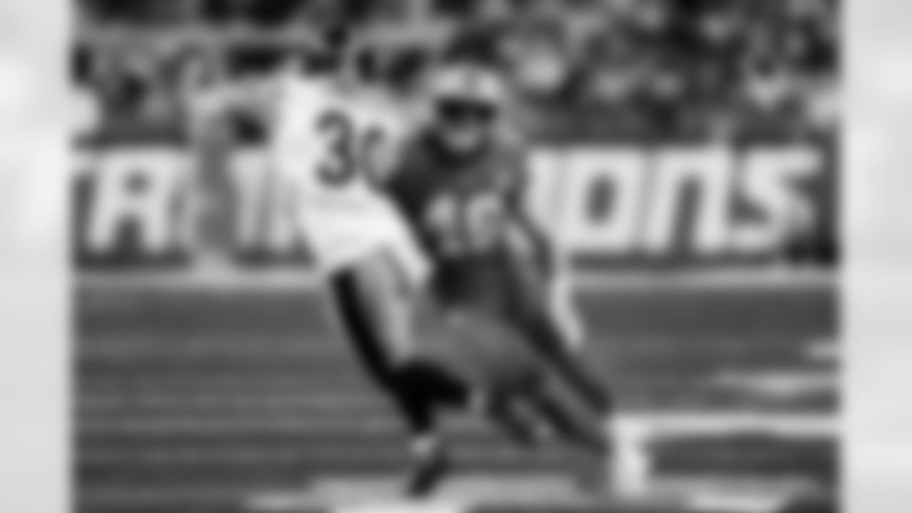 Detroit Lions linebacker Jack Campbell (46) during an NFL football game against the Pittsburgh Steelers on Sunday, Dec. 21, 2025 in Detroit. (Jeff Nguyen/Detroit Lions via AP)