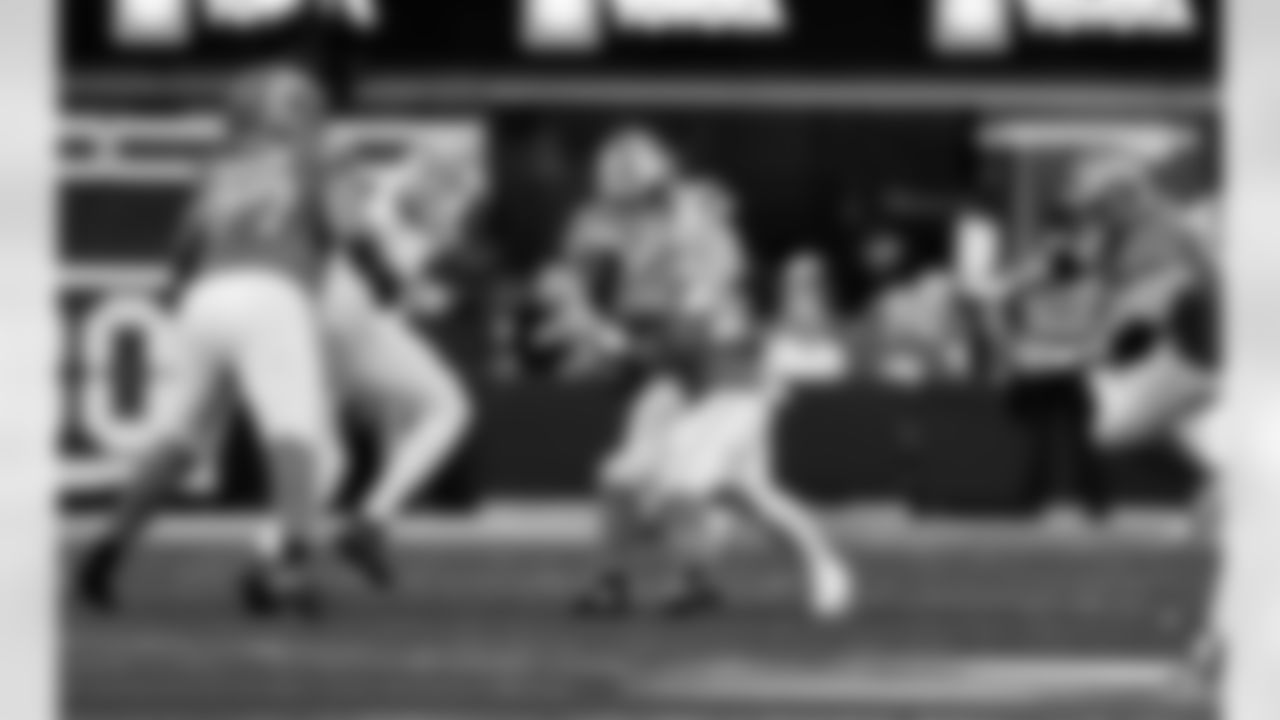 Detroit Lions linebacker Jack Campbell (46) during an NFL football game against the Los Angeles Rams on Sunday, Dec. 14, 2025 in Inglewood, Calif. (Jeff Nguyen/Detroit Lions via AP)