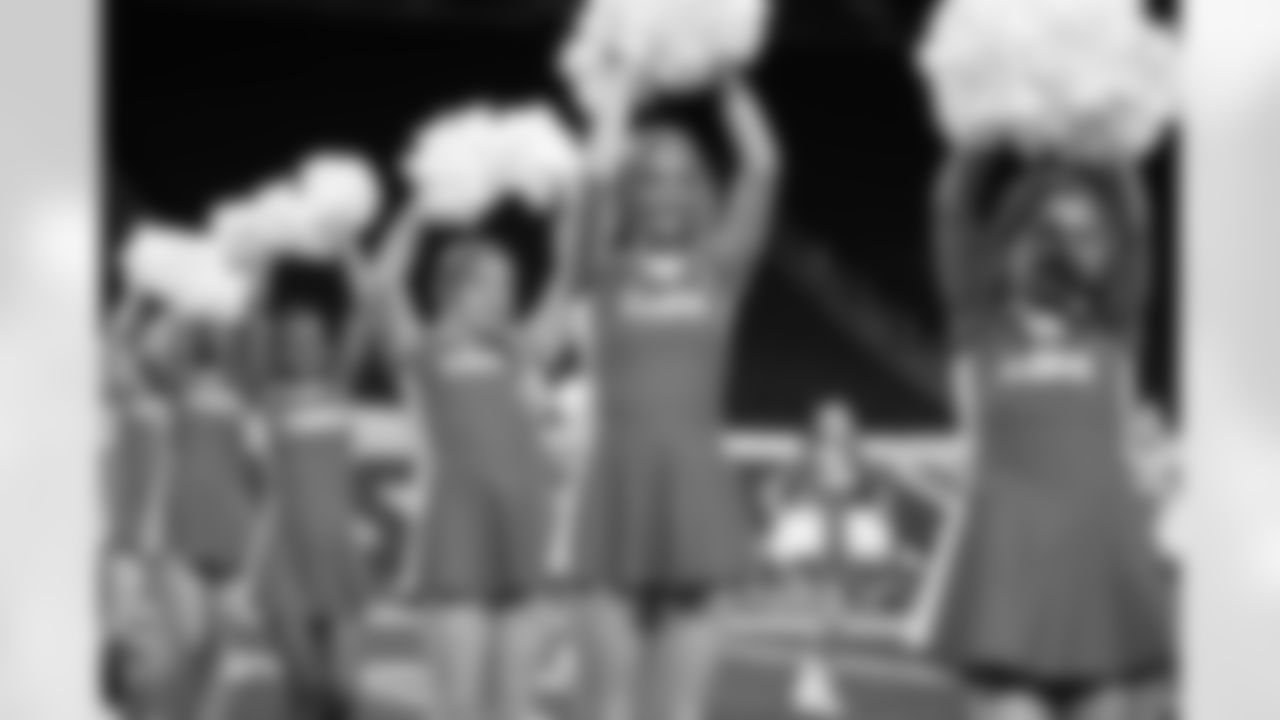 Participants during the junior cheer clinic at Ford Field on Dec. 7, 2025 in Detroit. (Mike Ferdinande/Detroit Lions)