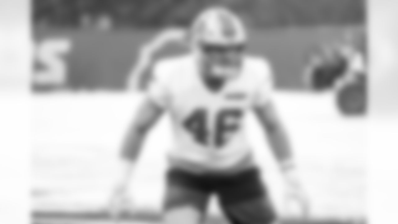 Detroit Lions linebacker Jack Campbell (46) during practice at the Meijer Performance Center on Dec. 31, 2025 in Allen Park, Mich. (Jeff Nguyen/Detroit Lions)