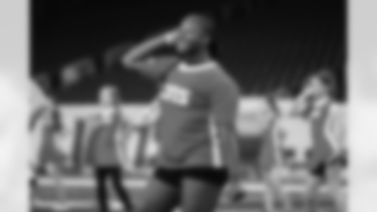 Participants during the junior cheer clinic at Ford Field on Dec. 7, 2025 in Detroit. (Mike Ferdinande/Detroit Lions)