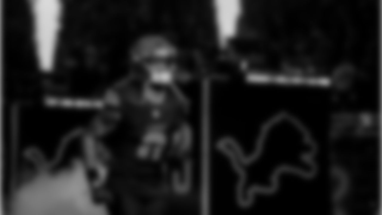 Detroit Lions running back Jahmyr Gibbs (0) before to an NFL football game against the New York Giants on Sunday, Nov. 23, 2025 in Detroit. (Jeff Nguyen/Detroit Lions via AP)