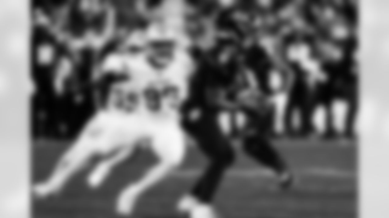 Detroit Lions edge rusher Al-Quadin Muhammad (96) during an NFL football game against the Baltimore Ravens on Monday, Sept. 22, 2025 in Baltimore. (Jeff Nguyen/Detroit Lions via AP)