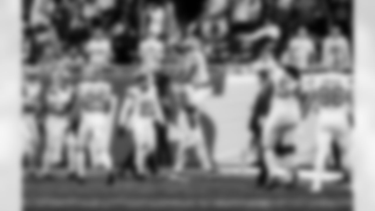 Detroit Lions running back Jacob Saylors (25), Detroit Lions cornerback Amik Robertson (21), Detroit Lions linebacker Derrick Barnes (55), and Detroit Lions cornerback D.J. Reed (4) during an NFL football game against the Dallas Cowboys on Thursday, Dec. 4, 2025 in Detroit. (Jeff Nguyen/Detroit Lions via AP)