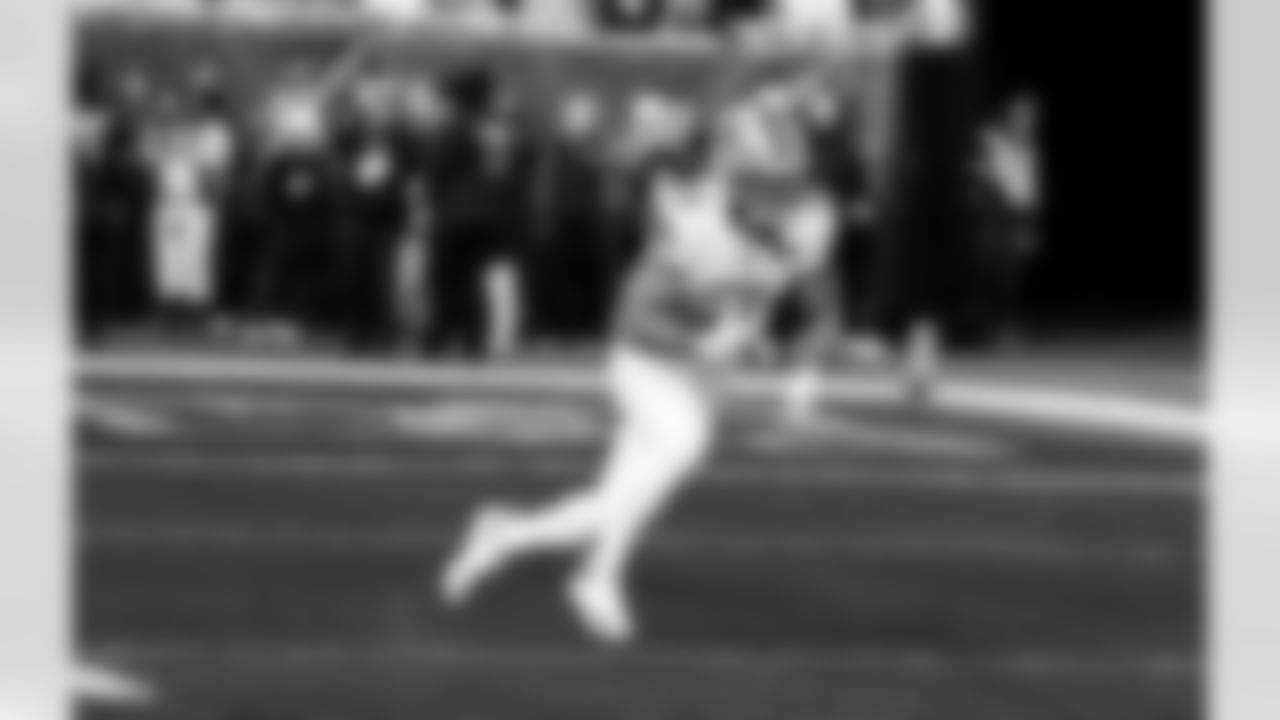 Detroit Lions running back Jacob Saylors (25) before an NFL football game against the Chicago Bears on Sunday, Jan. 4, 2026 in Chicago. (Jeff Nguyen/Detroit Lions via AP)