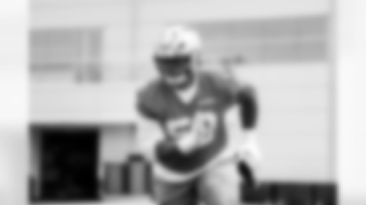 Detroit Lions offensive lineman Giovanni Manu (59) during OTAs at the Meijer Performance Center on May 30, 2025 in Allen Park, Mich. (Jeff Nguyen/Detroit Lions)