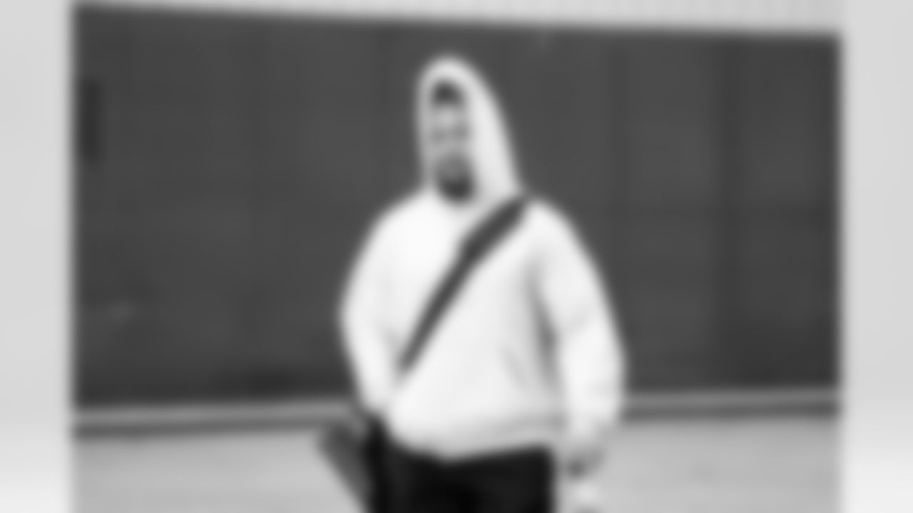 Detroit Lions linebacker Grant Stuard (15) travels to Philadelphia on Nov. 15, 2025. (Jeff Nguyen/Detroit Lions via AP)