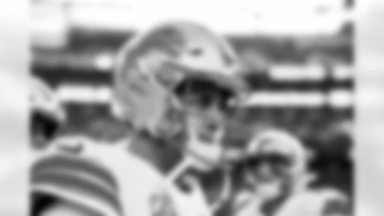 Detroit Lions quarterback Jared Goff (16) before an NFL football game against the Washington Commanders on Sunday, Nov. 9, 2025 in Landover, Md. (Jeff Nguyen/Detroit Lions via AP)