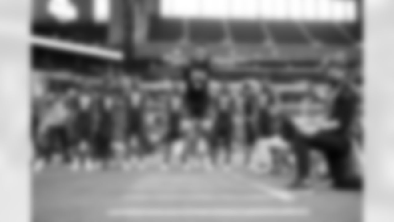 Pittsburgh defensive back Avonte Maddox participates in the Broad Jump at the 2018 NFL Scouting Combine on Monday, March 5, 2018, in Indianapolis. (AP Photo/Gregory Payan)