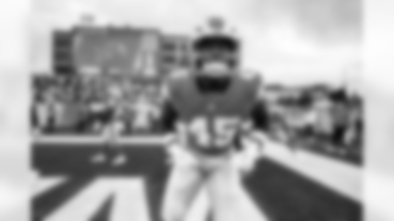 Detroit Lions edge rusher Isaac Ukwu (45) before an NFL football game against the Los Angeles Chargers, Thursday, July 31, 2025, in Canton, Ohio. (Jeff Nguyen/Detroit Lions via AP)