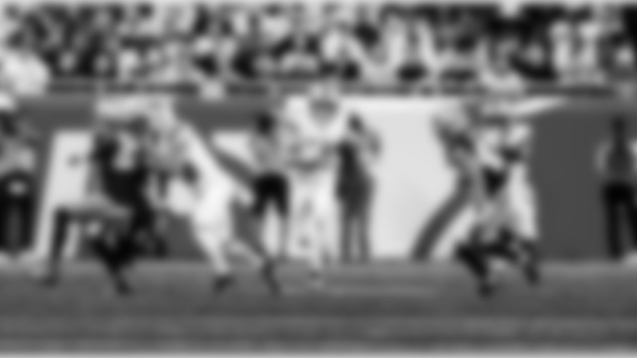 Detroit Lions running back Jacob Saylors (25), Detroit Lions wide receiver Tom Kennedy (85), and Detroit Lions safety Daniel Thomas (2) during an NFL football game against the Dallas Cowboys on Thursday, Dec. 4, 2025 in Detroit. (Jeff Nguyen/Detroit Lions via AP)