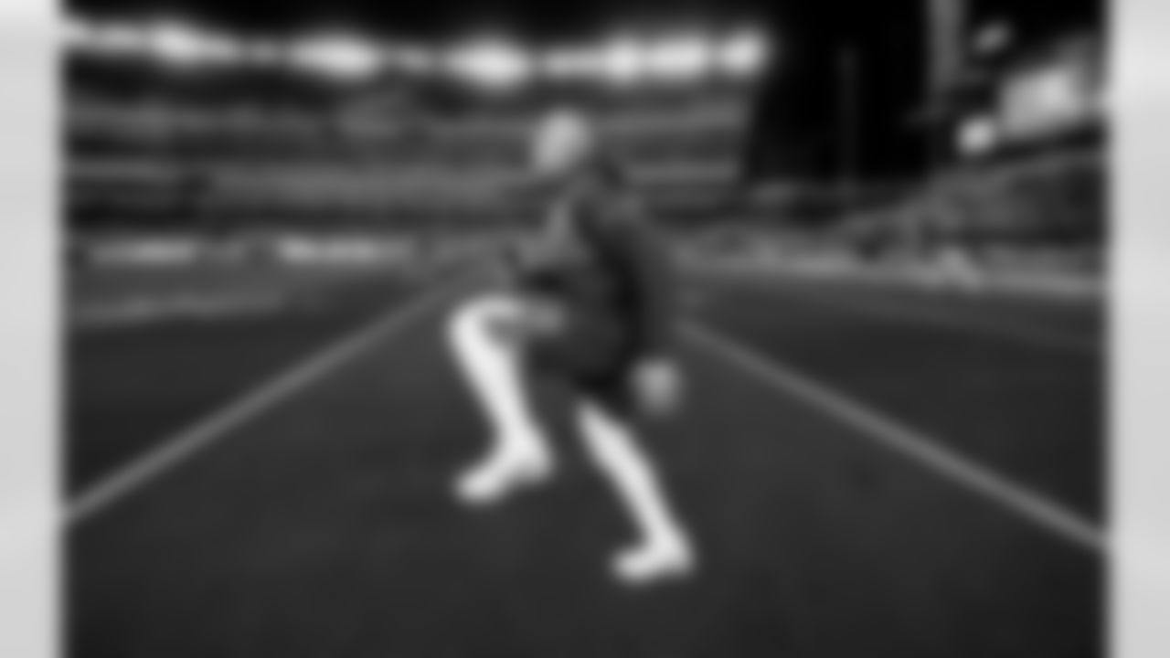 Detroit Lions wide receiver Amon-Ra St. Brown (14) before an NFL football game against the Philadelphia Eagles on Sunday, Nov. 16, 2025 in Philadelphia. (Jeff Nguyen/Detroit Lions via AP)