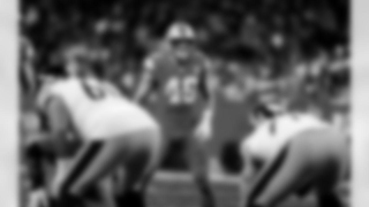 Detroit Lions linebacker Jack Campbell (46) during an NFL football game against the Pittsburgh Steelers on Sunday, Dec. 21, 2025 in Detroit. (Jeff Nguyen/Detroit Lions via AP)