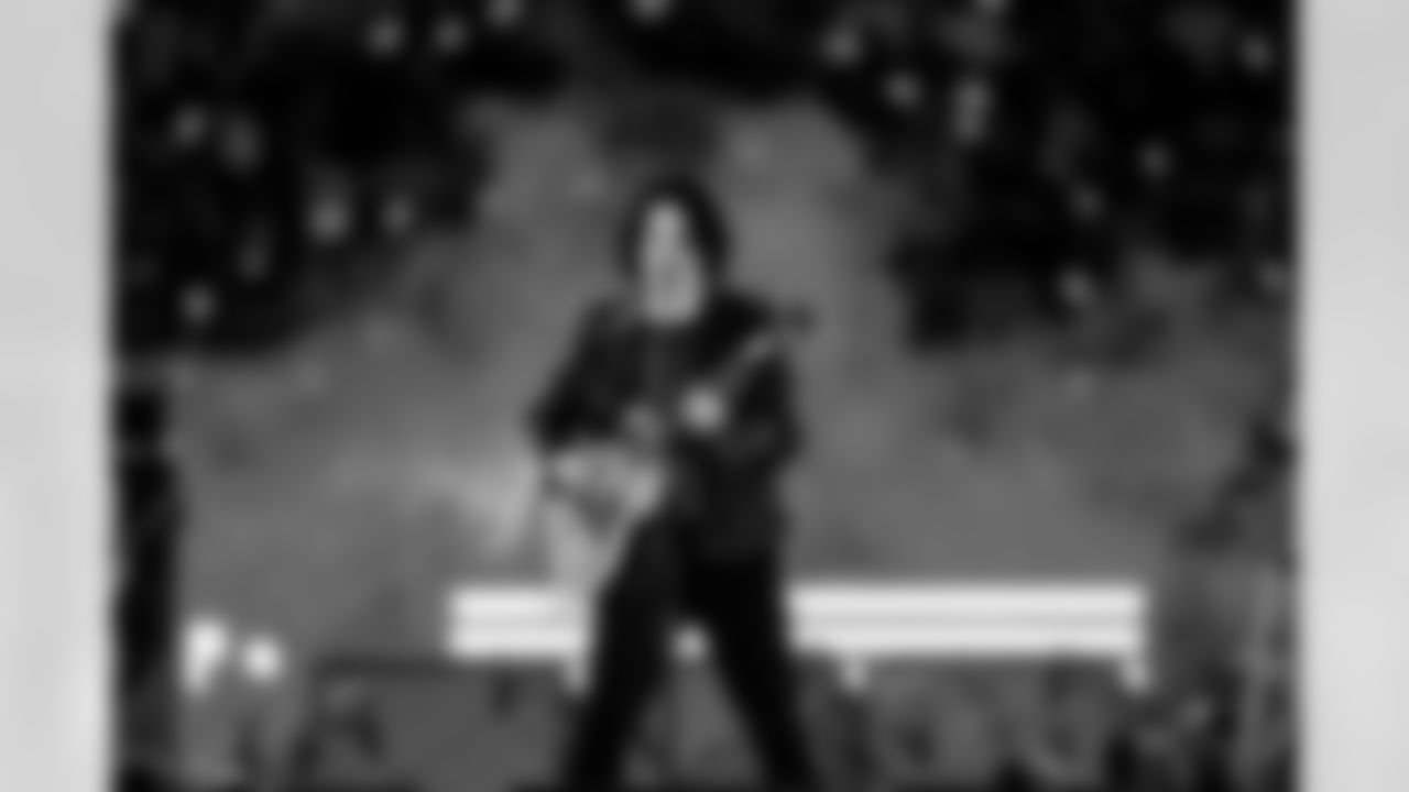 Jack White performs during the Thanksgiving Halftime Show powered by Verizon during an NFL football game against the Green Bay Packers on Thursday, Nov. 27, 2025 in Detroit. (Jeff Nguyen/Detroit Lions via AP)