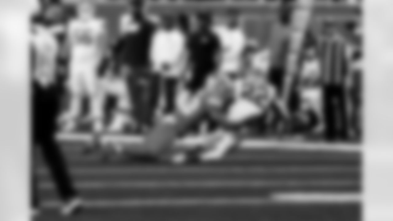 Detroit Lions defensive back Brian Branch (32) makes a tackle during an NFL football game against the Cleveland Browns on Sunday, Sept. 28, 2025 in Detroit. (Jeff Nguyen/Detroit Lions via AP)