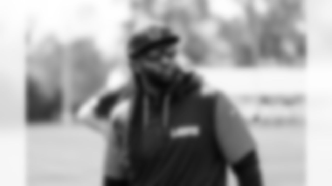 Detroit Lions defensive coordinator Kelvin Sheppard during offseason workouts at the Meijer Performance Center on May 15, 2025 in Allen Park, Mich. (Jeff Nguyen/Detroit Lions)