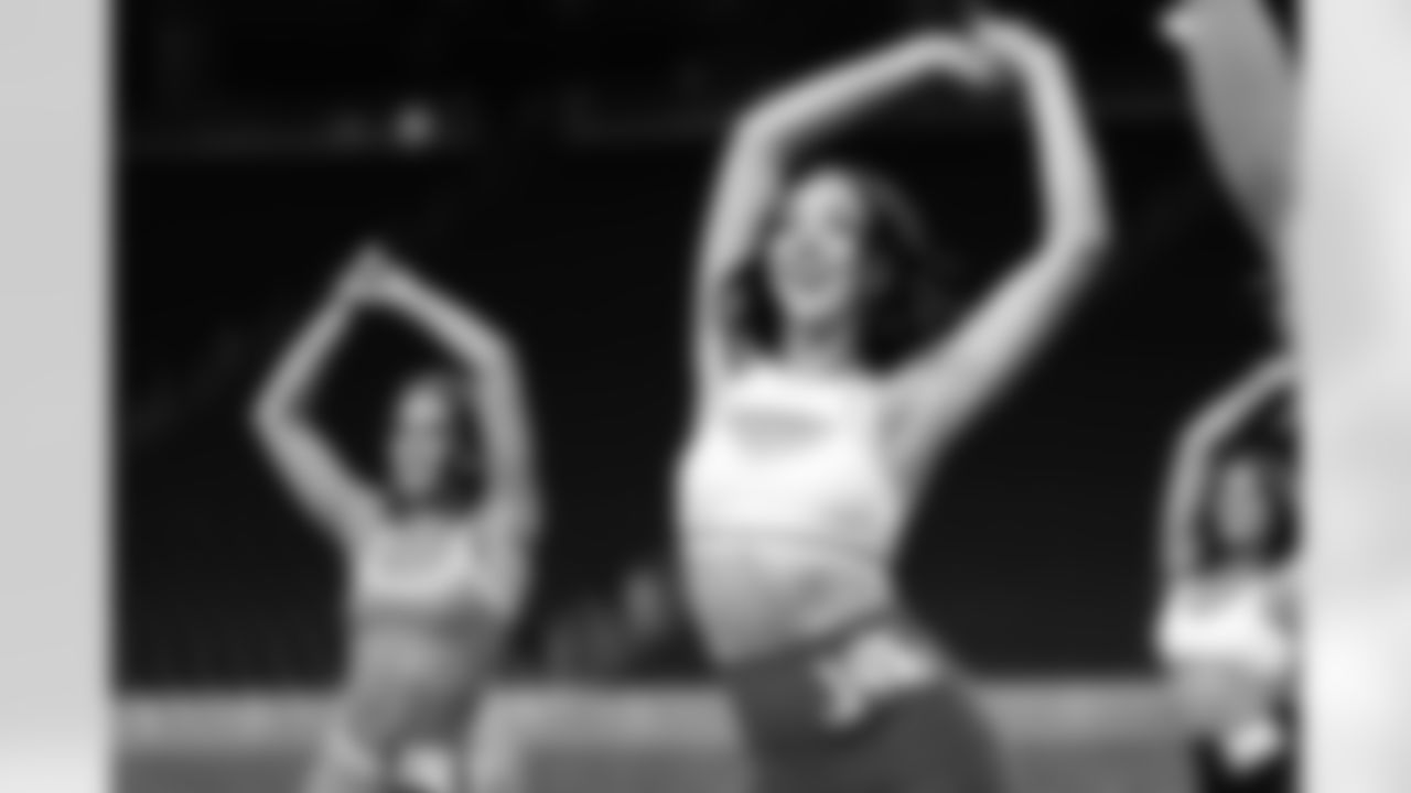 Contestants learn choreography during the Detroit Lions Cheerleaders auditions at Ford Field on May 5, 2025 in Detroit. (Mike Ferdinande/Detroit Lions)