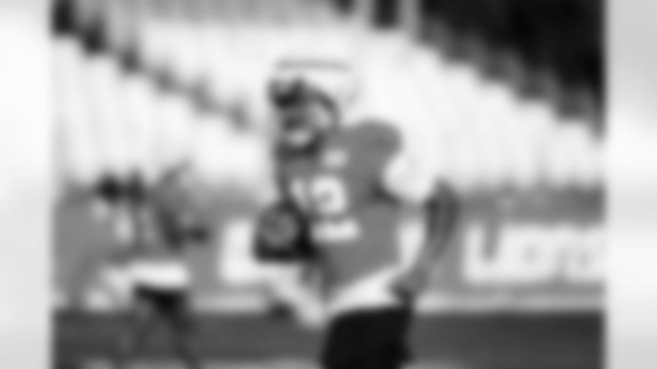 Detroit Lions wide receiver Tim Patrick (12) during training camp at the Meijer Performance Center on July 24, 2025 in Allen Park, Mich. (Jeff Nguyen/Detroit Lions)