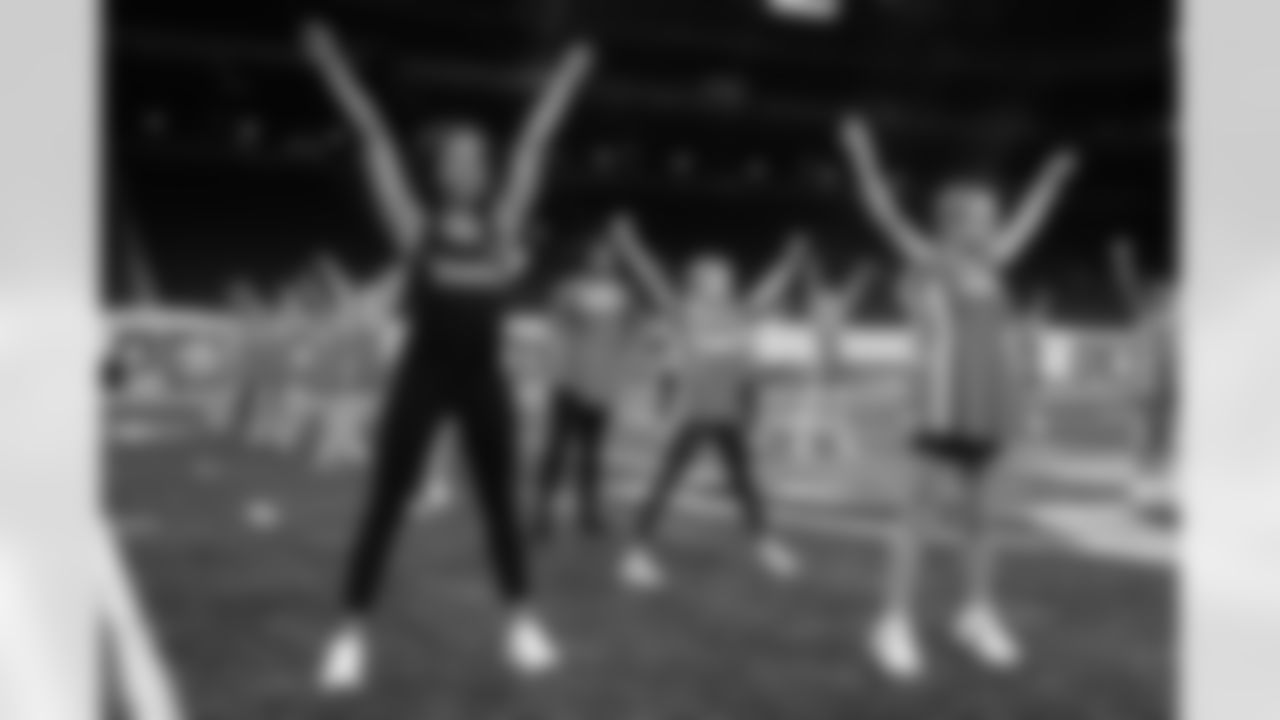 Participants during the junior cheer clinic at Ford Field on Dec. 7, 2025 in Detroit. (Mike Ferdinande/Detroit Lions)