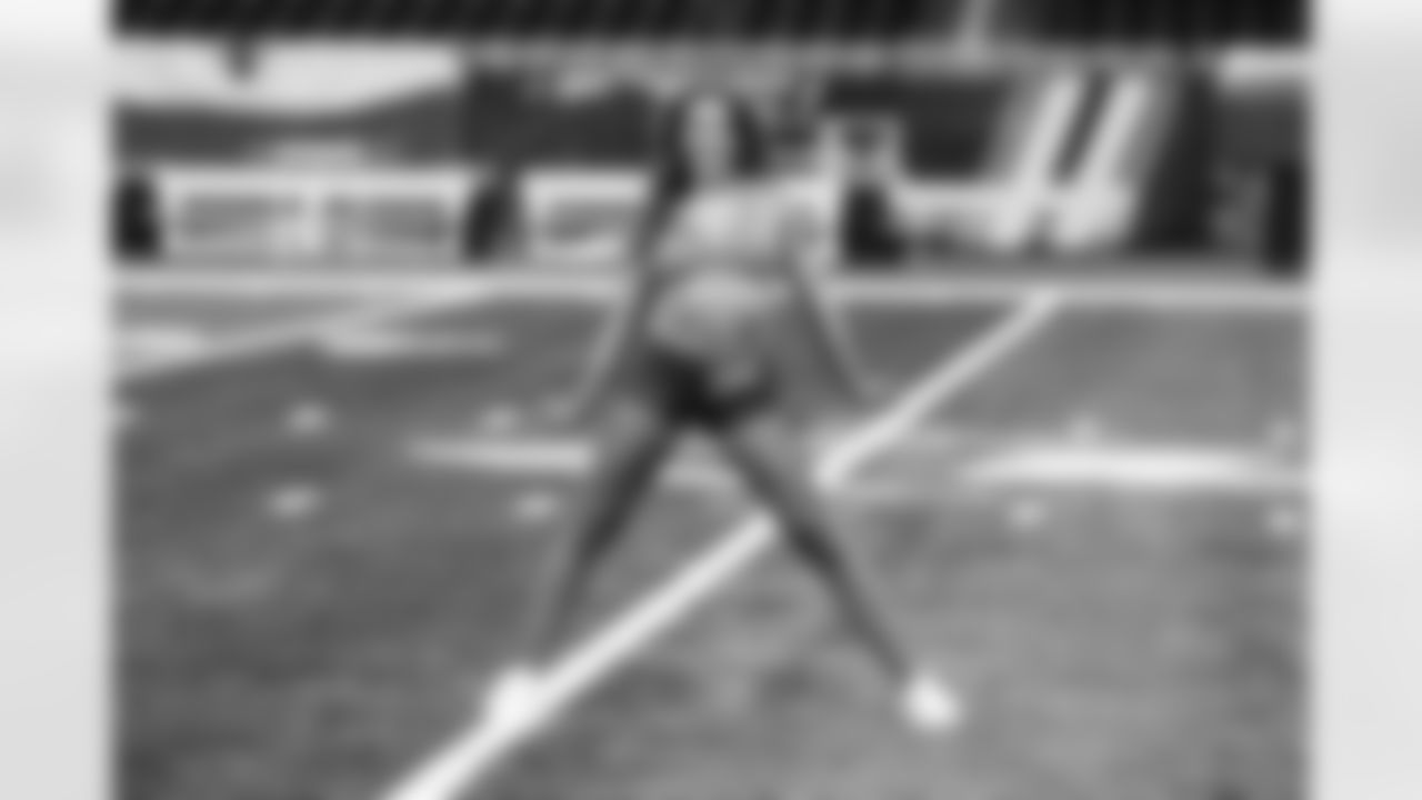 A contestant performs choreography during the Detroit Lions Cheerleaders auditions at Ford Field on May 3, 2025 in Detroit. (Mike Ferdinande/Detroit Lions)
