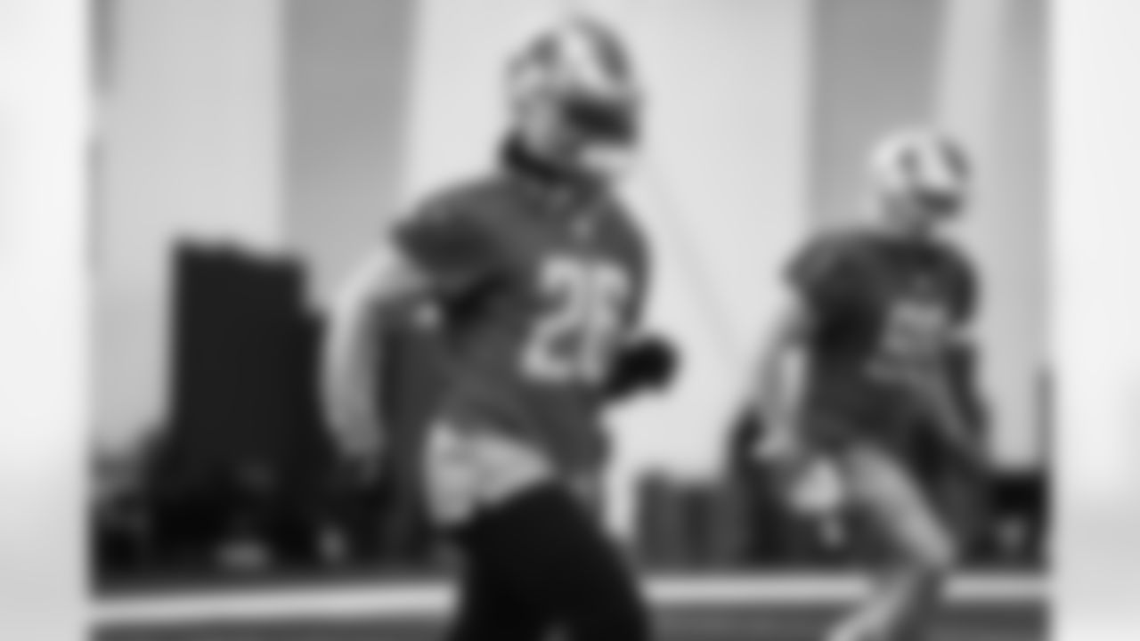 Detroit Lions running back Jahmyr Gibbs (26) during practice at the Lions training facility in Allen Park, MI on December 20, 2023. (Jeff Nguyen/Detroit Lions)