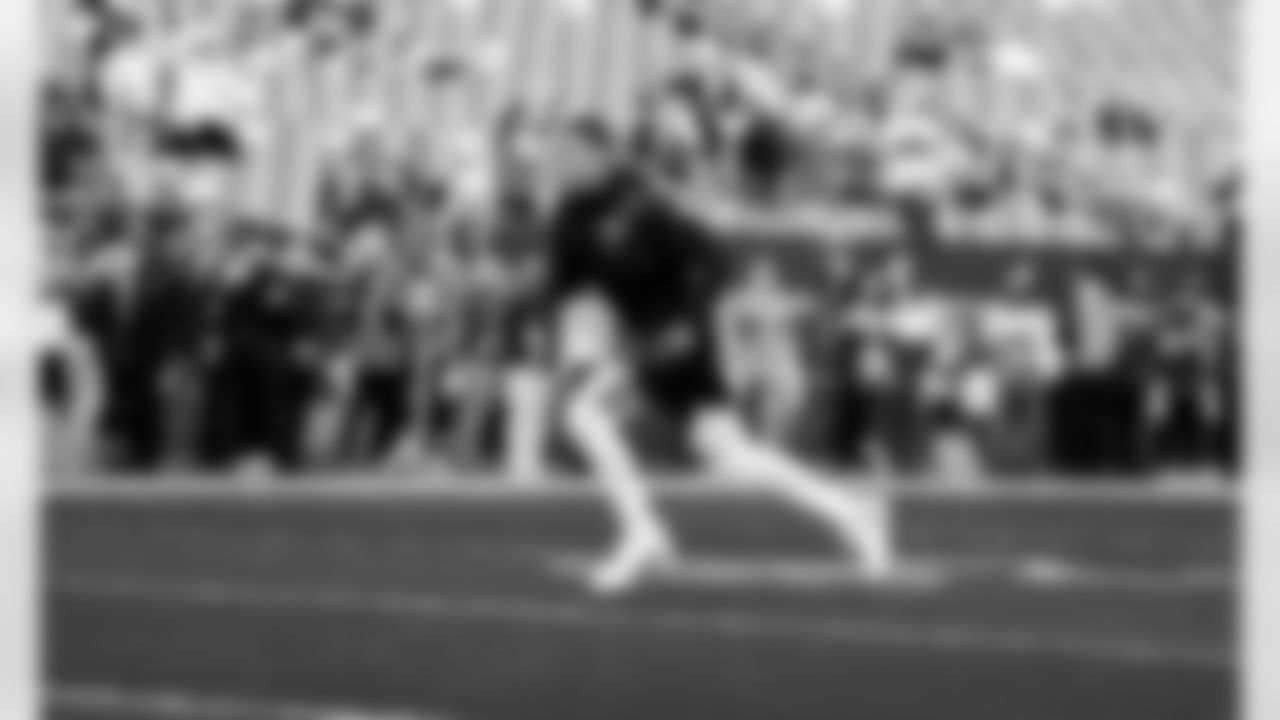 Detroit Lions wide receiver Amon-Ra St. Brown (14) before an NFL football game against the Washington Commanders on Sunday, Nov. 9, 2025 in Landover, Md. (Jeff Nguyen/Detroit Lions via AP)