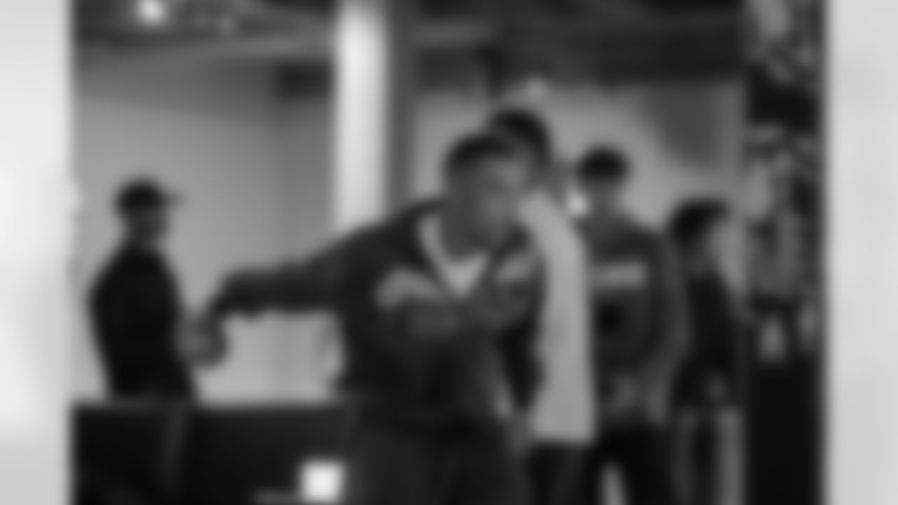 Detroit Lions wide receiver Amon-Ra St. Brown (14) during a Strike for Literacy event at Five Iron Golf on Nov. 3, 2025 in Detroit.(Carl Jones II/Detroit Lions)