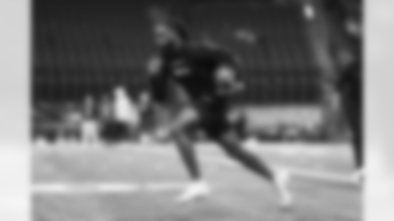 Pittsburgh defensive back M.J. Devonshire participates in a drill during the 2024 NFL Scouting Combine on Friday, March 1, 2024 in Indianapolis, Indiana.