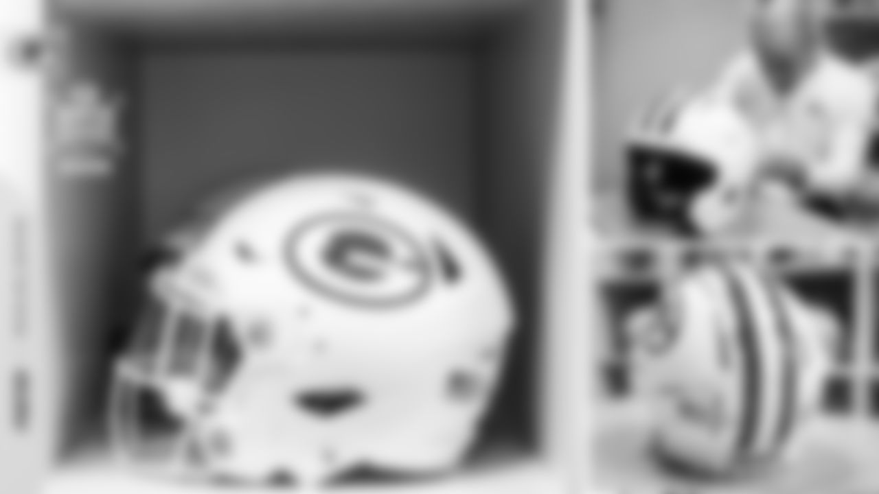 Take a closer look at the 'Winter Warning' helmets the Packers will be wearing during their Week 7 game against the Houston Texans on Sunday, Oct. 20, 2024.