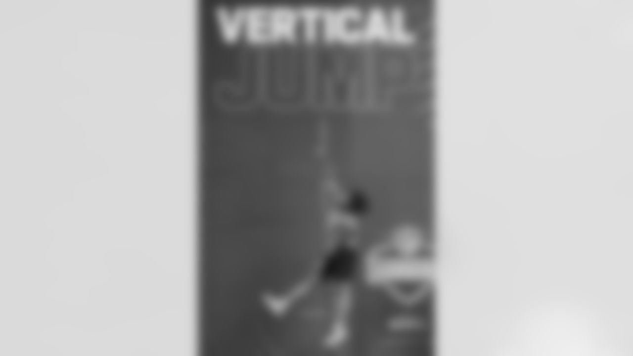Texas defensive lineman Byron Murphy participates in the vertical jump during the 2024 NFL Scouting Combine on Thursday, February 29, 2024 in Indianapolis, Indiana.