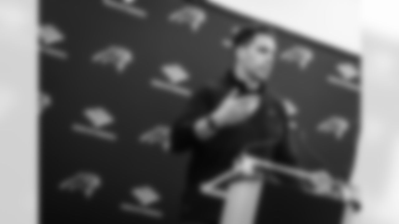Carolina Panthers General Manager Dan Morgan is seen on Tuesday, Apr. 15, 2025 during a press conference at Bank Of America Stadium, in Charlotte, NC.