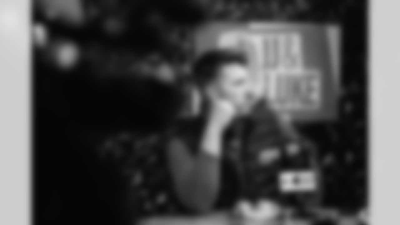 Panthers long snapper JJ Jansen and Hall of Fame Linebacker Luke Kuechly debut their new podcast on Monday, Feb. 23, 2026 at Bank of America Stadium. in Charlotte, NC.