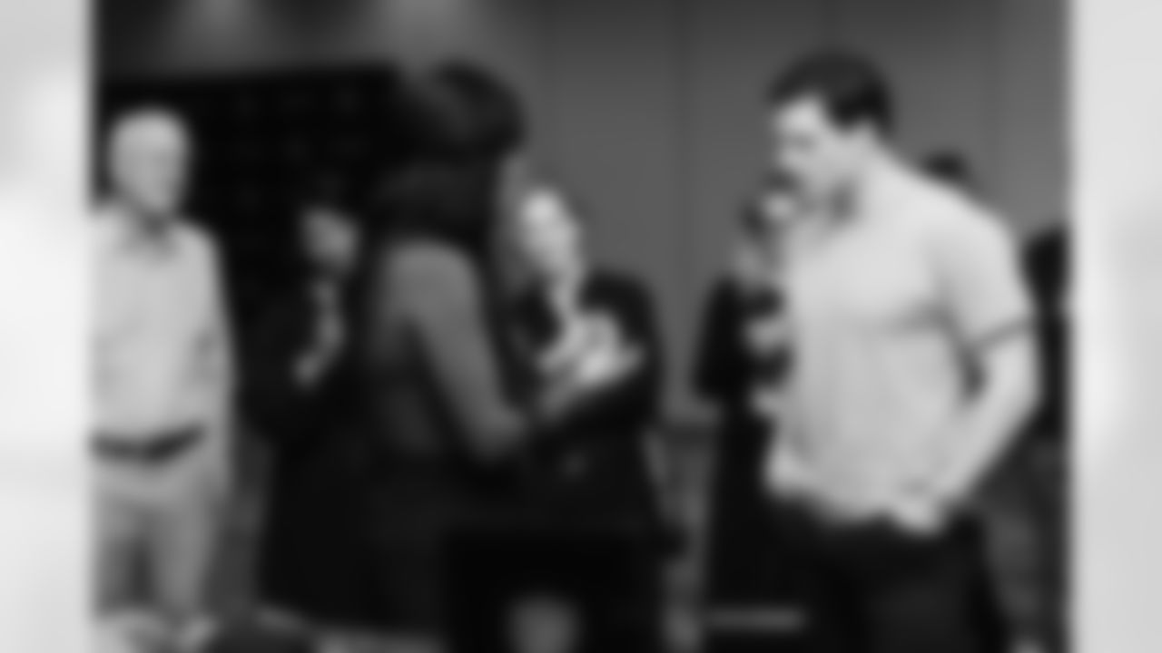 Luke Kuechly is Sized for instrument in the Pro Football Hall Of Fame on Saturday, Feb. 7, 2026 in San Francisco, CA.