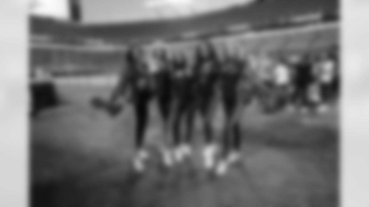 The TopCats hold practice on Friday Oct. 3, 2025 at Bank of America Stadium in Charlotte, NC as part of their 30th anniversary and alumni weekend celebration.