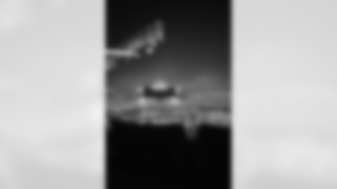 The Northern Lights are seen above Bank of America Stadium on Tuesday, Nov. 11, 2025  in Charlotte, NC.