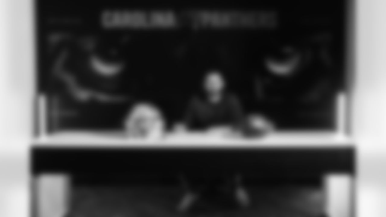 Hunter Renfrow signs with the CAROLina Panthers on Monday, Apr. 28, 2025 at Bank of America Stadium, in Charlotte, NC.