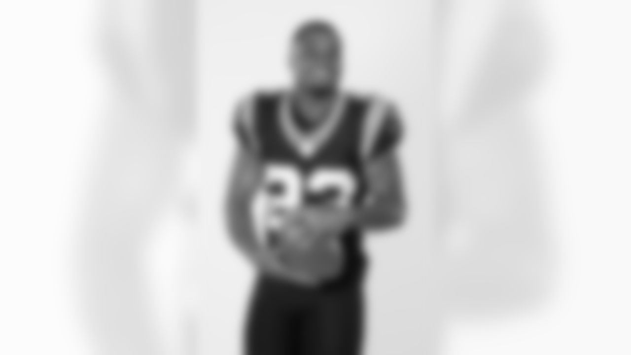 Carolina Panthers running back Trevor Etienne (23) poses for a portrait during the NFLPA Rookie Premiere on Saturday, May 17, 2025 in Thousand Oaks, Calif. (Ben Liebenberg via AP)