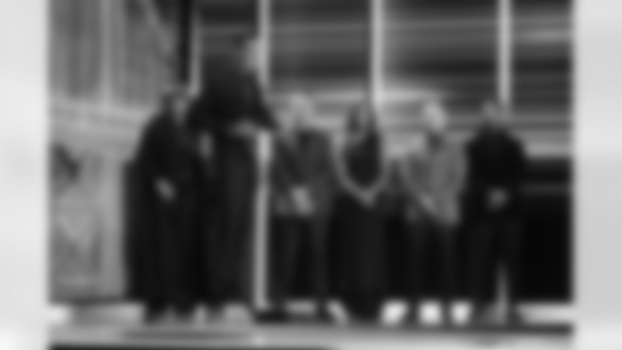 Carolina Panthers wide receiver Tetairoa McMillan (4) wins Offensive Rookie of the Year during the NFL Honors awards show on Thursday, February 5, 2026 in San Francisco, California. (Kathryn Riley/NFL)