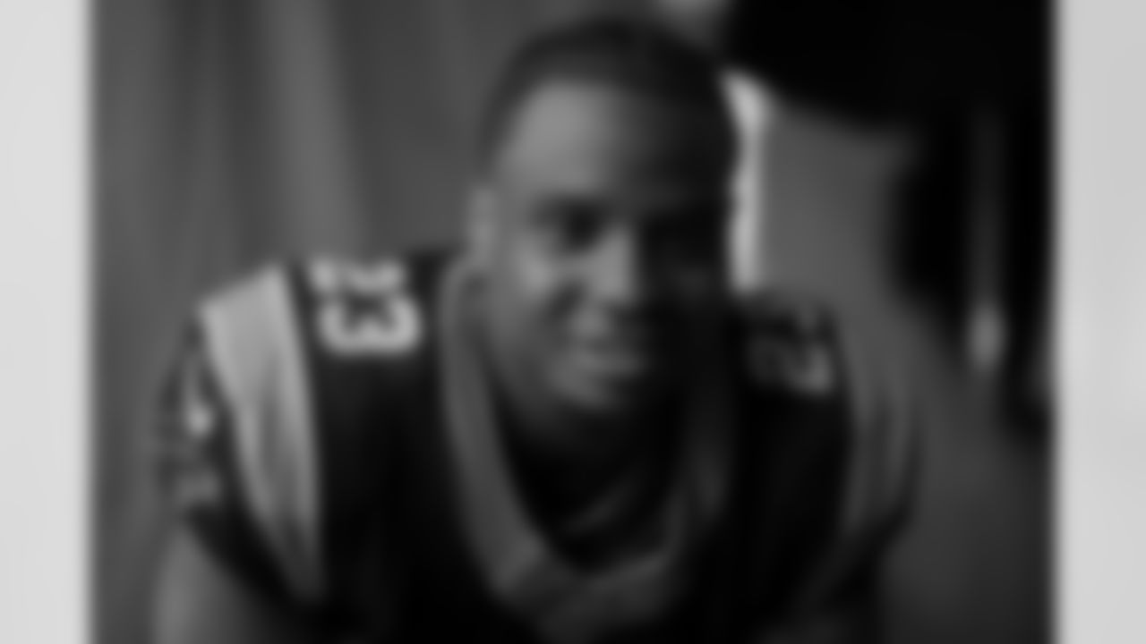 Carolina Panthers running back Trevor Etienne (23) poses for a portrait during the NFLPA Rookie Premiere on Saturday, May 17, 2025 in Thousand Oaks, Calif. (Ben Liebenberg via AP)