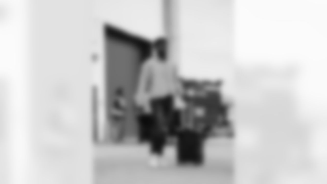 The Carolina Panthers departure to face the Atlanta Falcons on Saturday, Nov. 15, 2025 in Charlotte, NC.