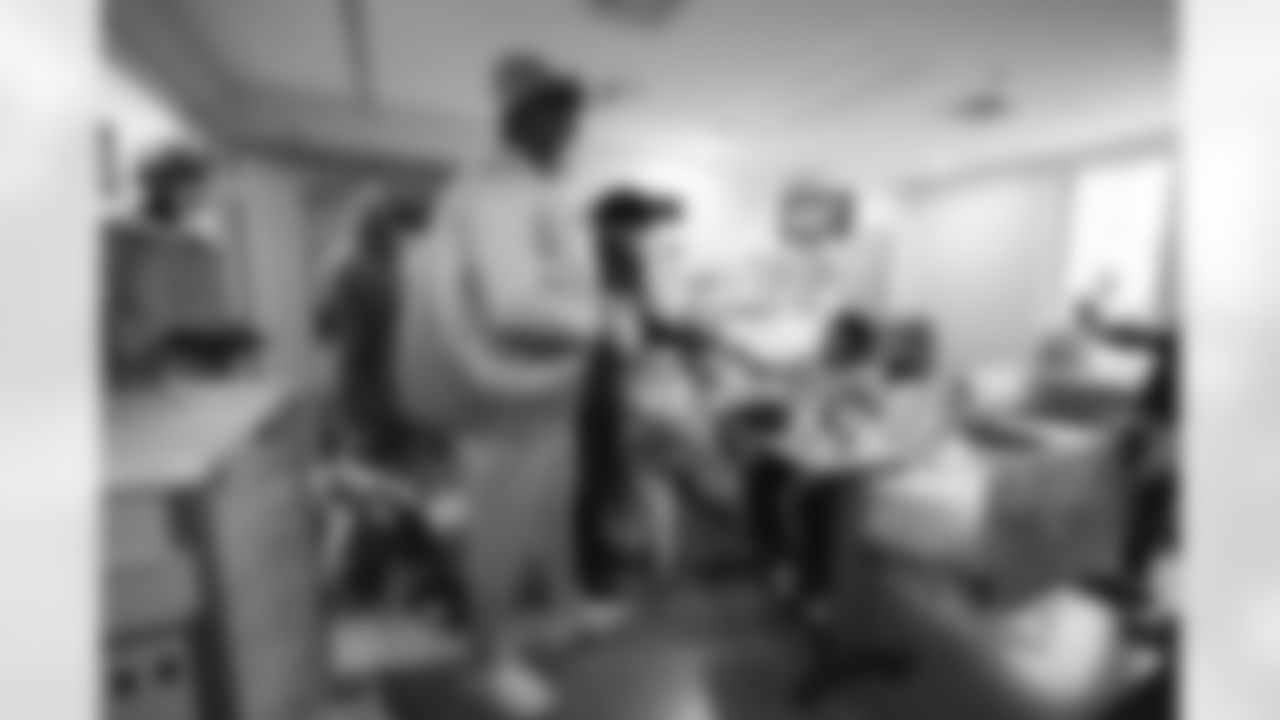 The Carolina Panthers visit Levine Children's Hospital on Tuesday, Oct. 28, 2025 in Charlotte, NC.