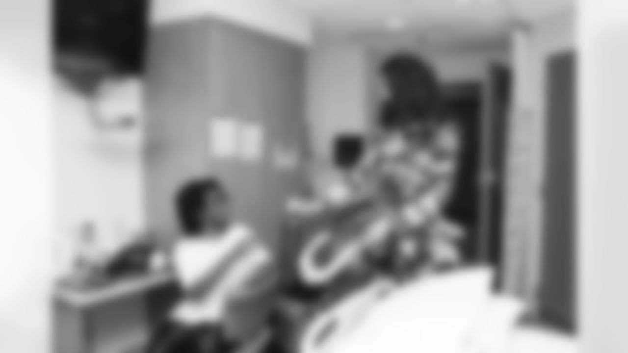 The Carolina Panthers visit Levine Children's Hospital on Tuesday, Oct. 28, 2025 in Charlotte, NC.