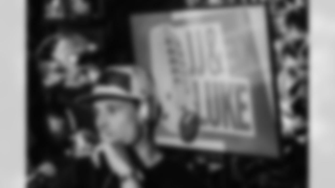 Panthers long snapper JJ Jansen and Hall of Fame Linebacker Luke Kuechly debut their new podcast on Monday, Feb. 23, 2026 at Bank of America Stadium. in Charlotte, NC.